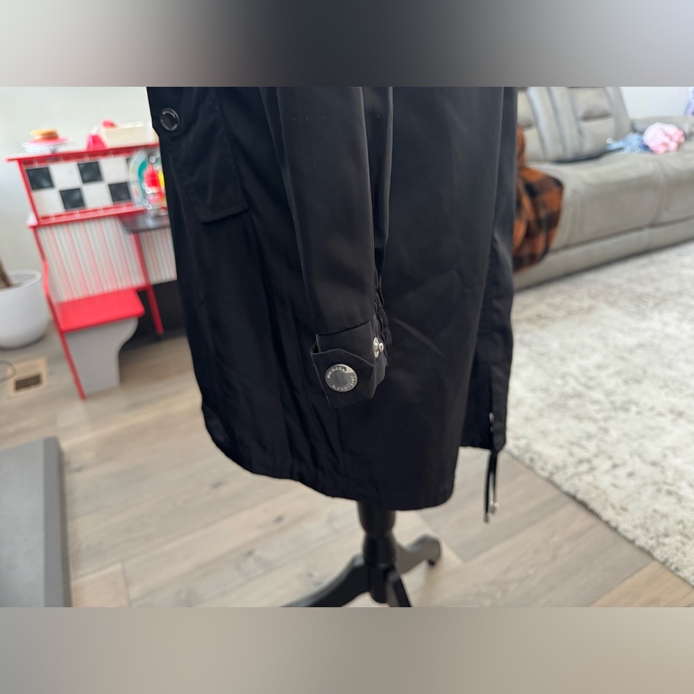 Michael Kors Black Hooded Anorak Utility Jacket Zip Front Drawstring Waist - Picture 4 of 8